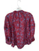 See By Chloe Size Est M Rust & Blue Long Sleeve Flowers Scallop Detail Top Rust & Blue / Est M