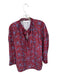 See By Chloe Size Est M Rust & Blue Long Sleeve Flowers Scallop Detail Top Rust & Blue / Est M