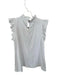 Jude Connally Size XS White Nylon Blend Sleeveless Ruffle Collar Stretch Top White / XS