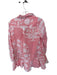Livro Size S Pink & White Cotton Long Sleeve Abstract Drop Waist Buttons Dress Pink & White / S