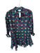 Livro Size XS Green & Magenta Cotton Long Sleeve Flowers Button Down Dress Green & Magenta / XS