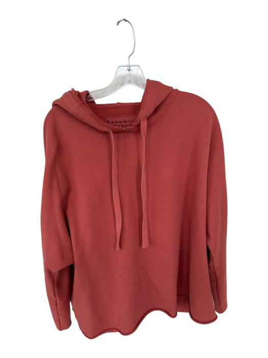 Frank & Eileen Size M Rust Cotton Raw Hem Long Sleeve Long Hoodie Rust / M