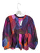 Oliphant Size L purple & orange Cotton Long Balloon Sleeve Abstract Buttons Top purple & orange / L