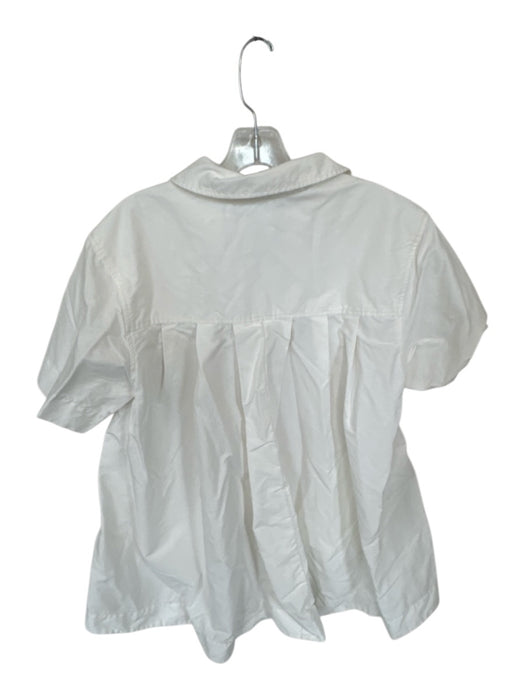 Simkhai Size XS White Cotton Short Balloon Sleeve Collar Buttons Dress White / XS