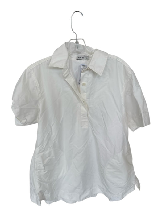 Simkhai Size XS White Cotton Short Balloon Sleeve Collar Buttons Dress White / XS