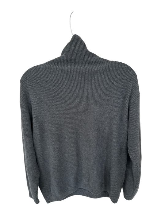 Belford Size L Gray Pima Cotton Turtle Neck Knit Long Sleeve Sweater Gray / L