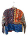 John & Jenn Size S Navy & Rust Polyester Quilted Flowers Buttons Jacket Navy & Rust / S