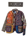 John & Jenn Size S Navy & Rust Polyester Quilted Flowers Buttons Jacket Navy & Rust / S