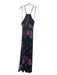 Tularosa Size S Black & Magenta Polyester Shimmer Sleeveless Floral Print Dress Black & Magenta / S