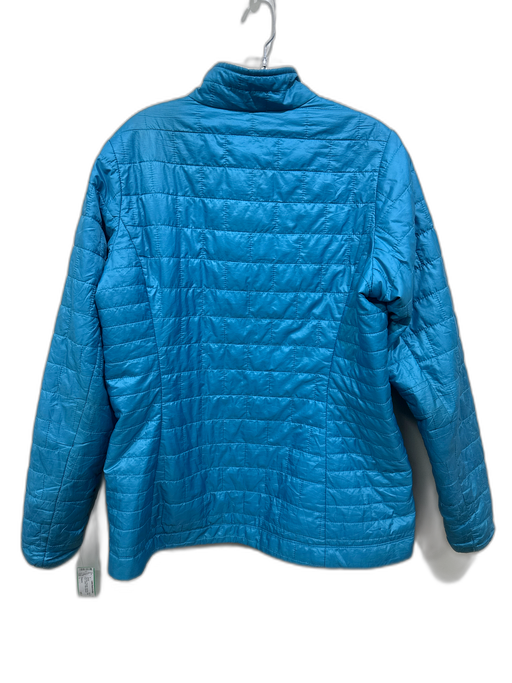 Patagonia Size L Teal Blue Polyester High Neck Zipper Front Quilted Jacket Teal Blue / L