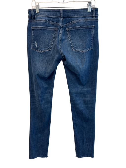 DL1961 Size 26 Blue Cotton Blend Medium Wash Distressed Zipper Fly Skinny Jeans Blue / 26