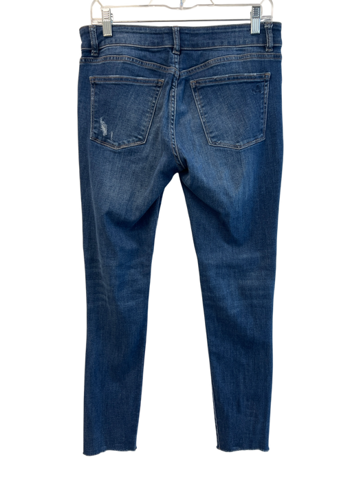 DL1961 Size 26 Blue Cotton Blend Medium Wash Distressed Zipper Fly Skinny Jeans Blue / 26