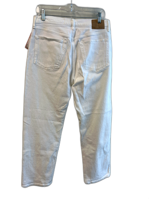 Rag & Bone Size 29 White Cotton High Rise 5 Pocket Zip Fly wide straight Jeans White / 29