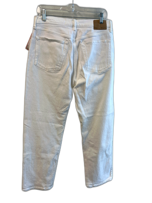 Rag & Bone Size 29 White Cotton High Rise 5 Pocket Zip Fly wide straight Jeans White / 29