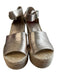 Marc Fisher Shoe Size 9 Gold Leather Metallic Open Toe Wedge Espadrille Shoes Gold / 9