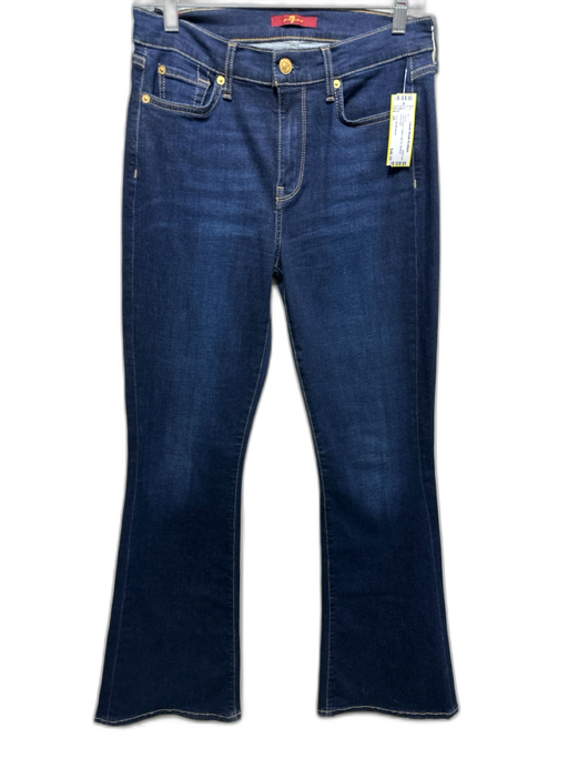 7 For All Mankind Size 28 Dark Wash Cotton Zip Fly Bootcut Jeans Dark Wash / 28