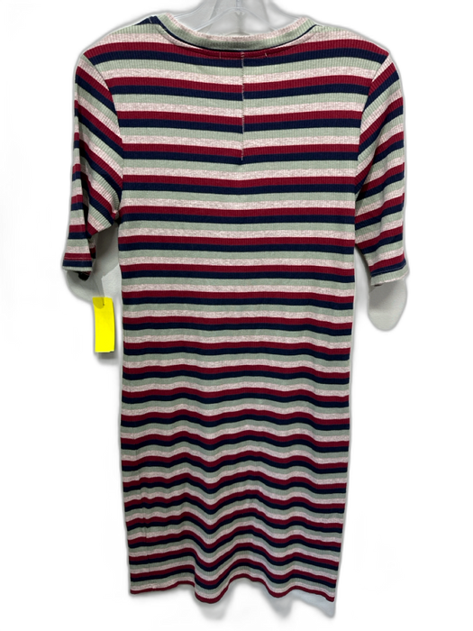 Stateside Size M Beige & Multi Cotton Ribbed Striped Dress Beige & Multi / M