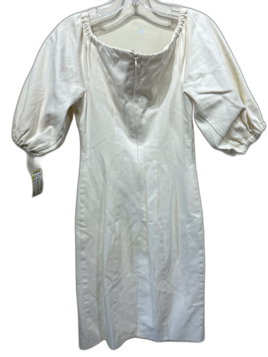 Song of Style Size S Ecru Cotton Sweetheart Neckline Front Slit Dress Ecru / S