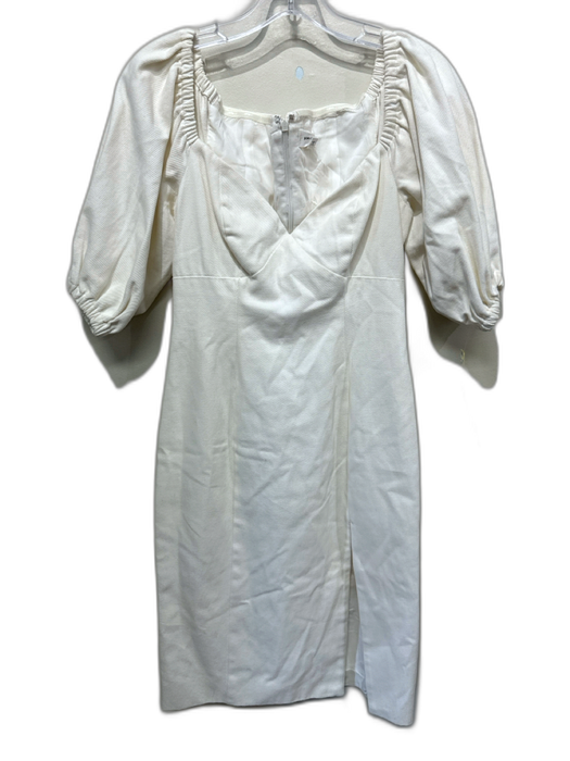 Song of Style Size S Ecru Cotton Sweetheart Neckline Front Slit Dress Ecru / S