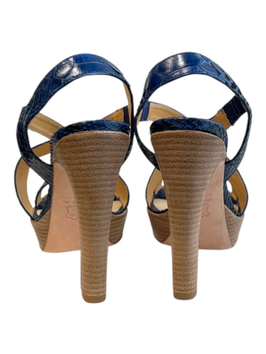Alexandre Birman Shoe Size 9 Blue Python Open Toe & Heel Criss Cross Shoes Blue / 9