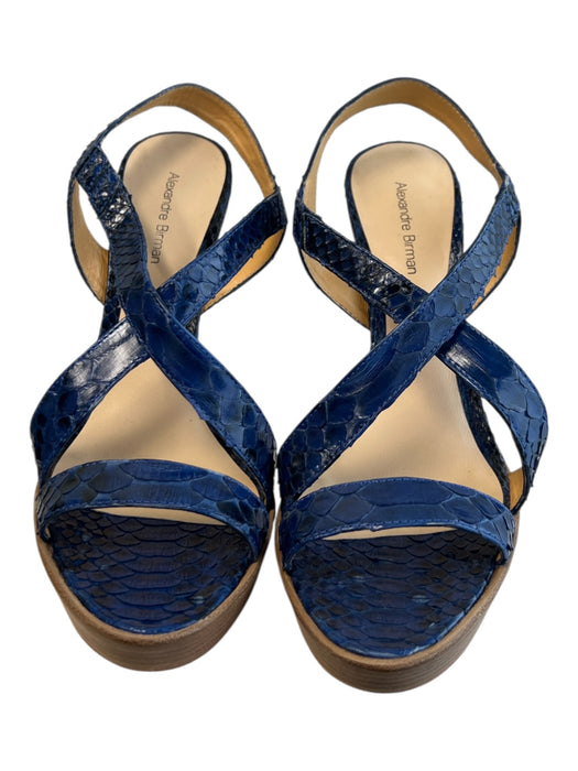 Alexandre Birman Shoe Size 9 Blue Python Open Toe & Heel Criss Cross Shoes Blue / 9