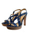 Alexandre Birman Shoe Size 9 Blue Python Open Toe & Heel Criss Cross Shoes Blue / 9