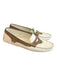 Tod's Shoe Size 8.5 Off White & Tan Patent Leather Silver Hardware Loafer Shoes Off White & Tan / 8.5