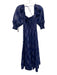 Hill House Size S Navy blue & silver cotton & metallic Sleeveless Plaid Dress Navy blue & silver / S