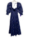 Hill House Size S Navy blue & silver cotton & metallic Sleeveless Plaid Dress Navy blue & silver / S