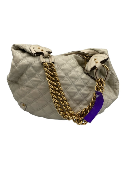 Marc Jacobs Beige & Gold Leather Quilted Hobo Banana Shoulder Bag Beige & Gold / S/M