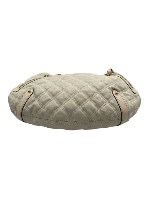 Marc Jacobs Beige & Gold Leather Quilted Hobo Banana Shoulder Bag Beige & Gold / S/M