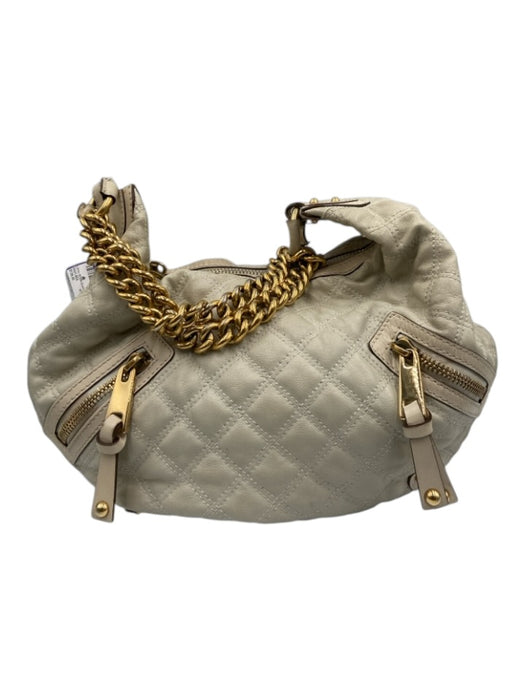 Marc Jacobs Beige & Gold Leather Quilted Hobo Banana Shoulder Bag Beige & Gold / S/M