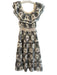 Allison Size M Black & White Cotton Off Shoulder Maxi eyelet Embroidered Dress Black & White / M