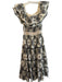 Allison Size M Black & White Cotton Off Shoulder Maxi eyelet Embroidered Dress Black & White / M