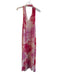 Lacausa Size S Pink & White Viscose Blend V Neck & Back Belt Inc Tye Dye Dress Pink & White / S