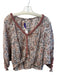 Poupette St. Barth Size One Size Pink Multi Cotton V Neck Short Sleeve Top Pink Multi / One Size