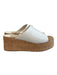 Larroude Shoe Size 9 White Patent Leather Cork Open Toe & Heel Platform Shoes White / 9