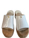 Larroude Shoe Size 9 White Patent Leather Cork Open Toe & Heel Platform Shoes White / 9