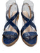 Alexandre Birman Shoe Size 9 Blue Python Strappy Snake Skin Open Toe Sandals Blue / 9
