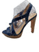 Alexandre Birman Shoe Size 9 Blue Python Strappy Snake Skin Open Toe Sandals Blue / 9
