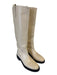 aeyde Shoe Size 39 Cream White Leather Upper Round Toe Knee High Pull Tabs Boots Cream White / 39