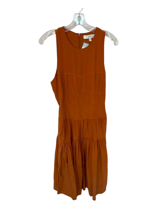 Joie Size 4 Rust Silk Sleeveless Back Zip Maxi Dress Rust / 4