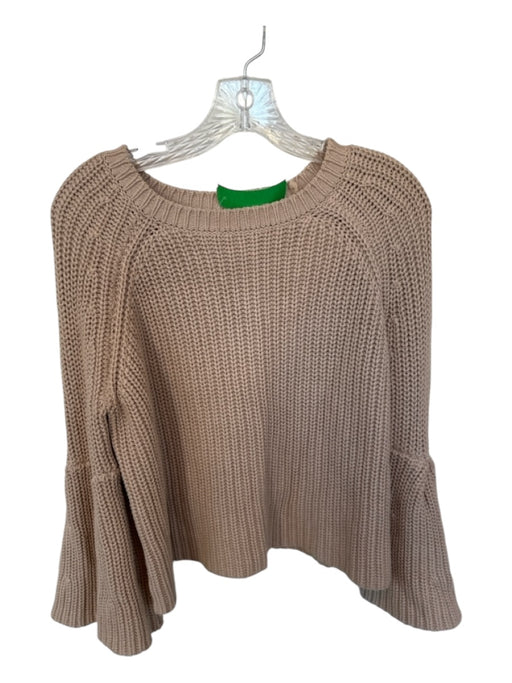 Karlie Size M Tan Cotton Knit Long Bell Sleeve Sweater Tan / M