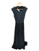 Mango Size XS Black & Charcoal Cap Sleeve Open Back Gown Black & Charcoal / XS