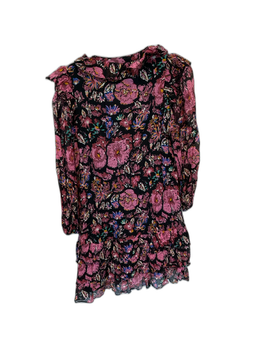 Cleobella Size XS Purple & Black Nylon Floral Abstract Long Sleeve Dress Purple & Black / XS