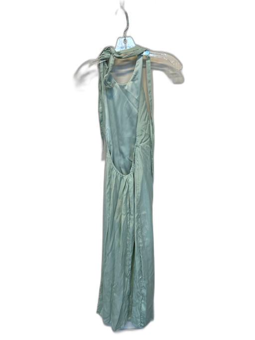 H&M Size XS Blue Polyester Halter Neck Backless Maxi Dress Blue / XS