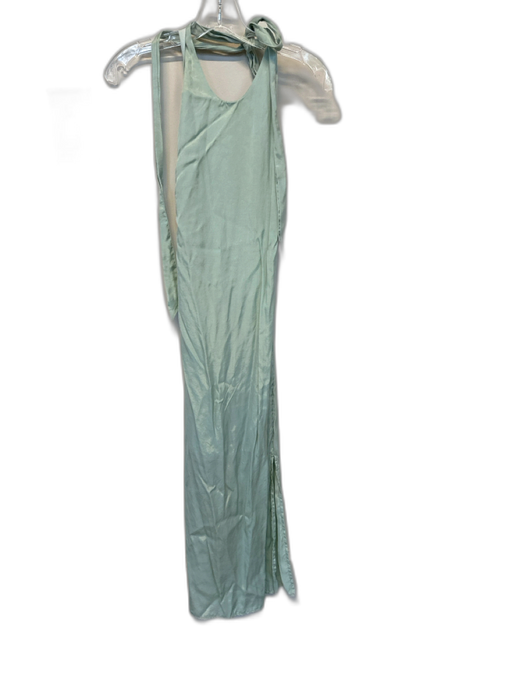 H&M Size XS Blue Polyester Halter Neck Backless Maxi Dress Blue / XS