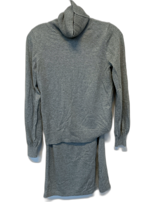 Banana Republic Size XS Grey Modal Blend Turtle Neck Long Sleeve Midi Skirt Set Grey / XS