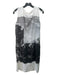 Dries Van Noten Size 42 White & Black Cotton Paneled lined Plant Print Dress White & Black / 42