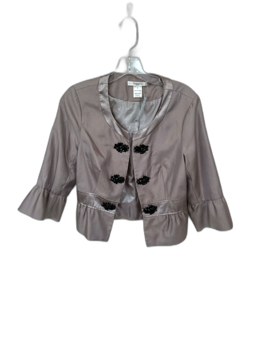Vertigo Size S Silver Polyester Long Sleeve Jewel Clasp Top Silver / S